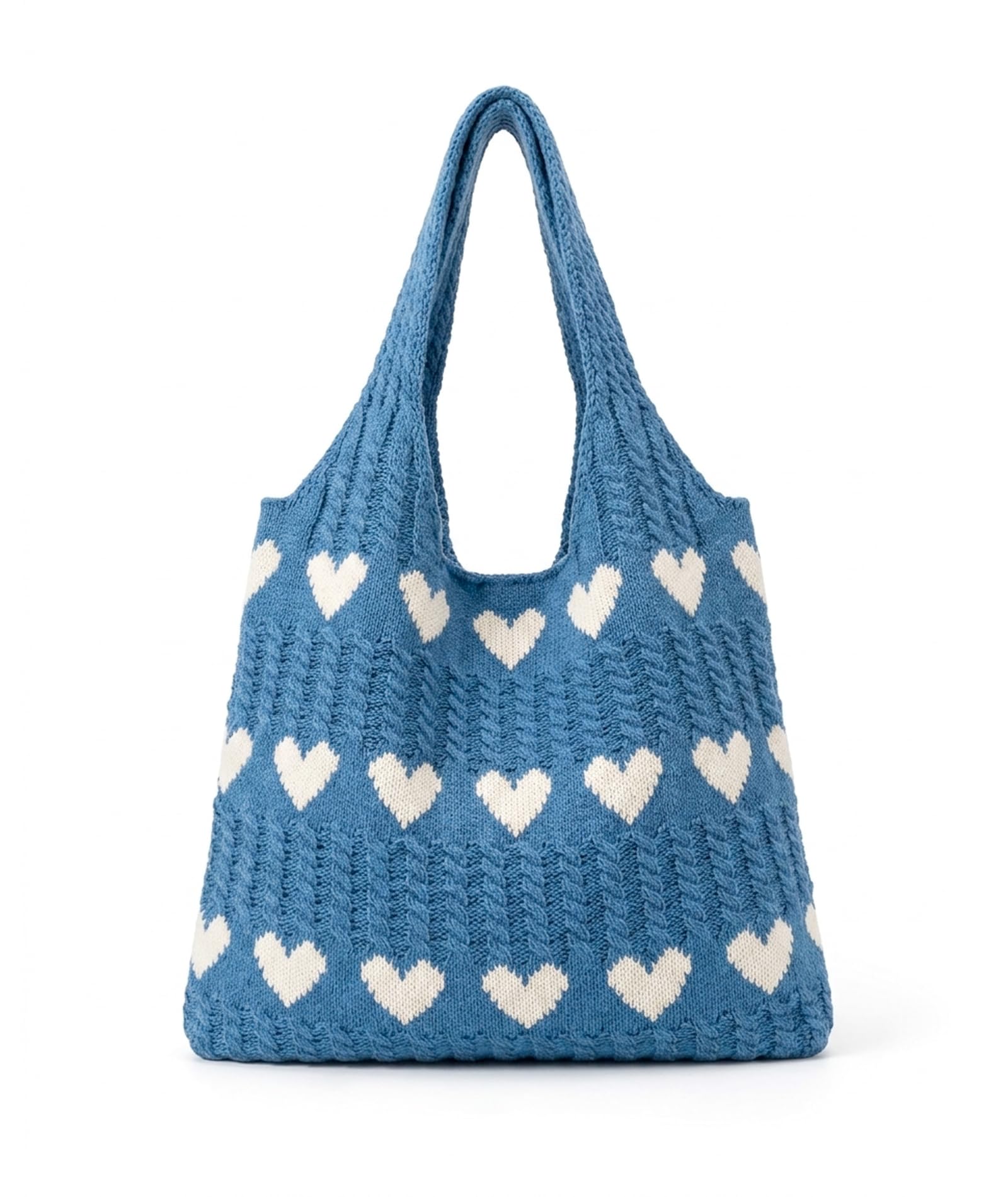 ksaibinid Crochet Bag, Stylish Tote Bag for Women, Beach Bag for Daily Use and Travel, Blue Woven Openwork Design, Perfect for College Girls and Fashion Enthusiasts-picture-35