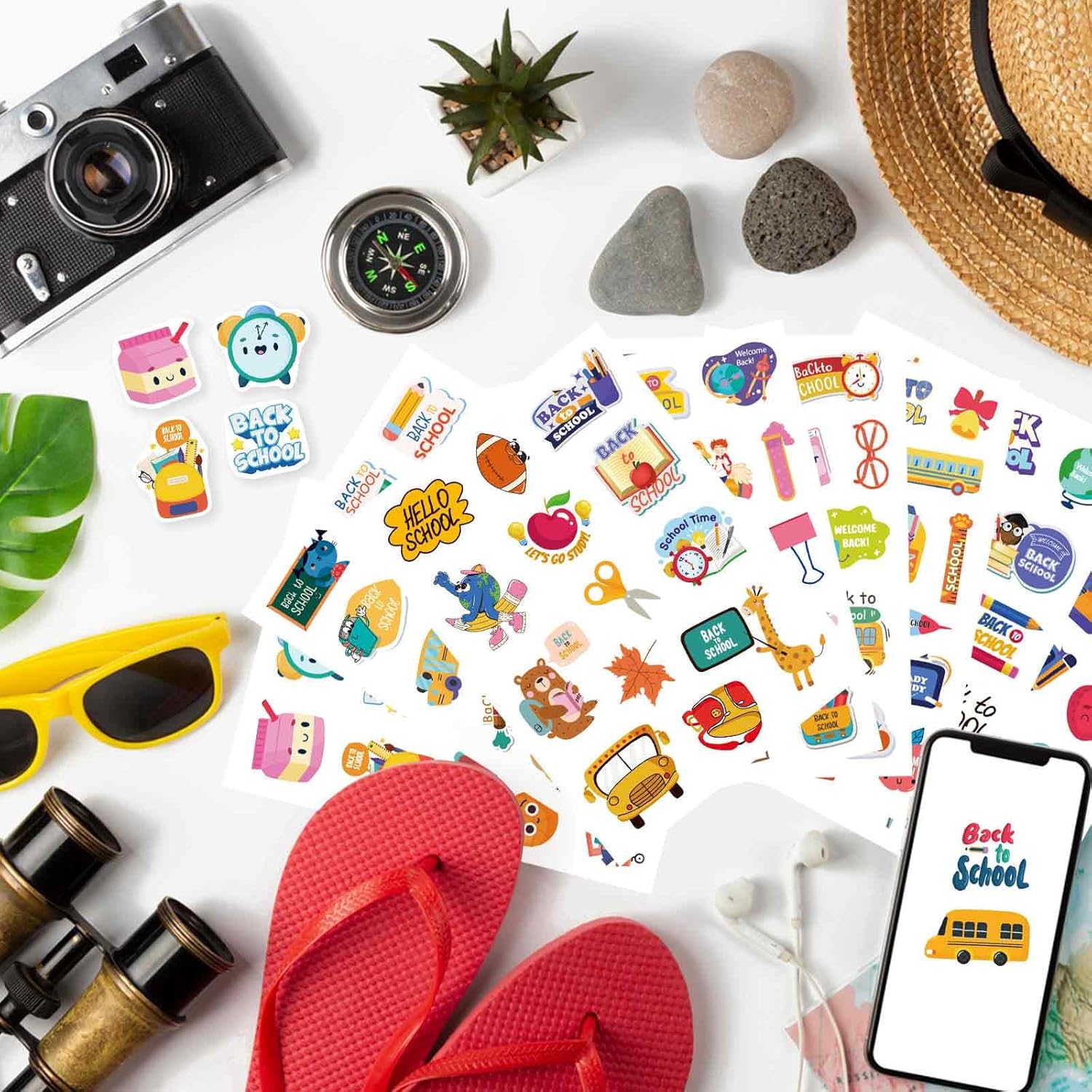 Welcome Back to School Stickers, 387PCS First Day of School Party Favors Decorations, Happy Back to School Labels, Motivational Stickers for Kids Teacher Reward School Classroom Supplies Gifts