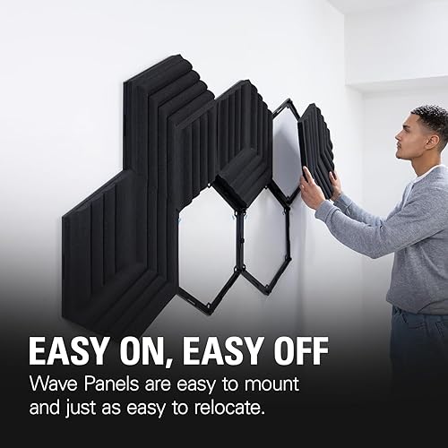 Vista 15 de Elgato Wave Panels Starter Set (azul) - 6 paneles de tratamiento acústico, espuma de doble densidad, marcos EasyClick patentados, diseño modular