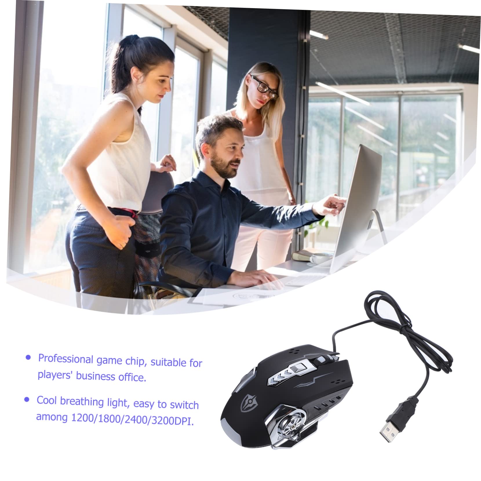 OSALADI Mouse Con Prestazioni Stabili Da 3 Pezzi Per Pc Laptop Design Con Luce Led Facile Da Installare