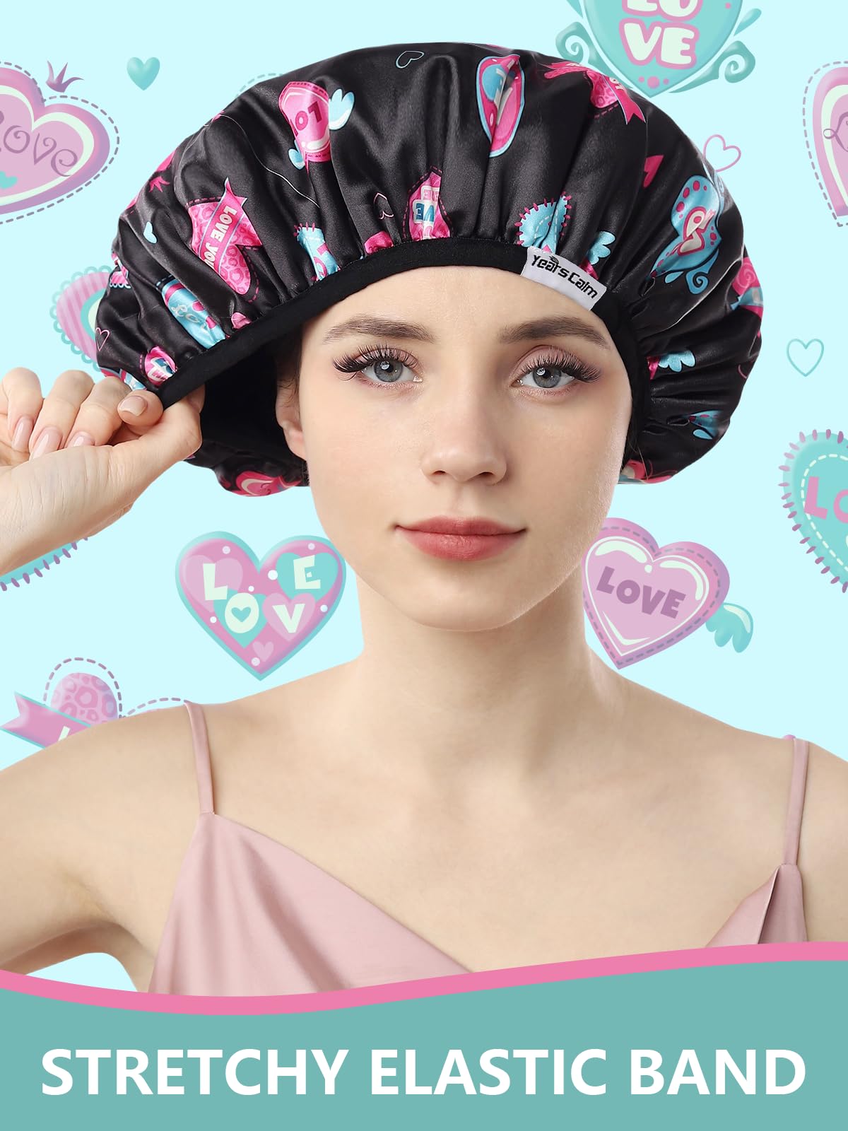 Years calm Terry Lined Shower Cap - Image 4