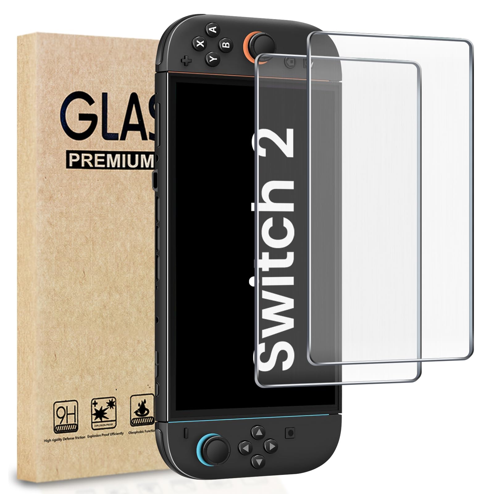 TQLGY Matte Screen Protector for Nintendo Switch 2 7.9-Inch, 9H Tempered Glass, Anti-Glare & Anti-Fingerprint, Anti-Scratch, Bubble-Free Installation, 2-Pack