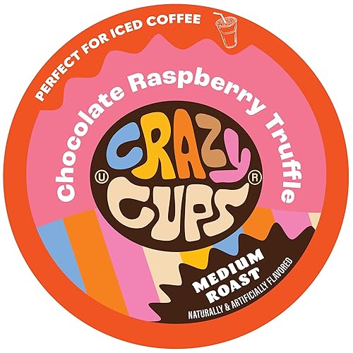 Crazy Cups - Cápsulas reciclables de café saborizado pmáquinas K-Cup de Keurig, caliente o helado, sabor a Chocolate Raspberry Truffle (trufa de