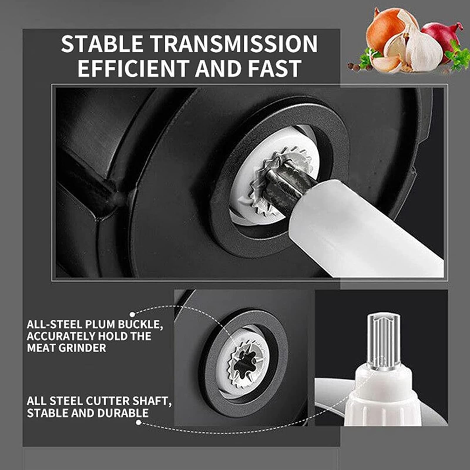 Picadora de alimentos, procesador eléctrico de cocina de 600 W con protección contra sobrecalentamiento, capacidad de 3 litros, control de 2 velocidades para cortar, mezclar, moler y preparar batidos
