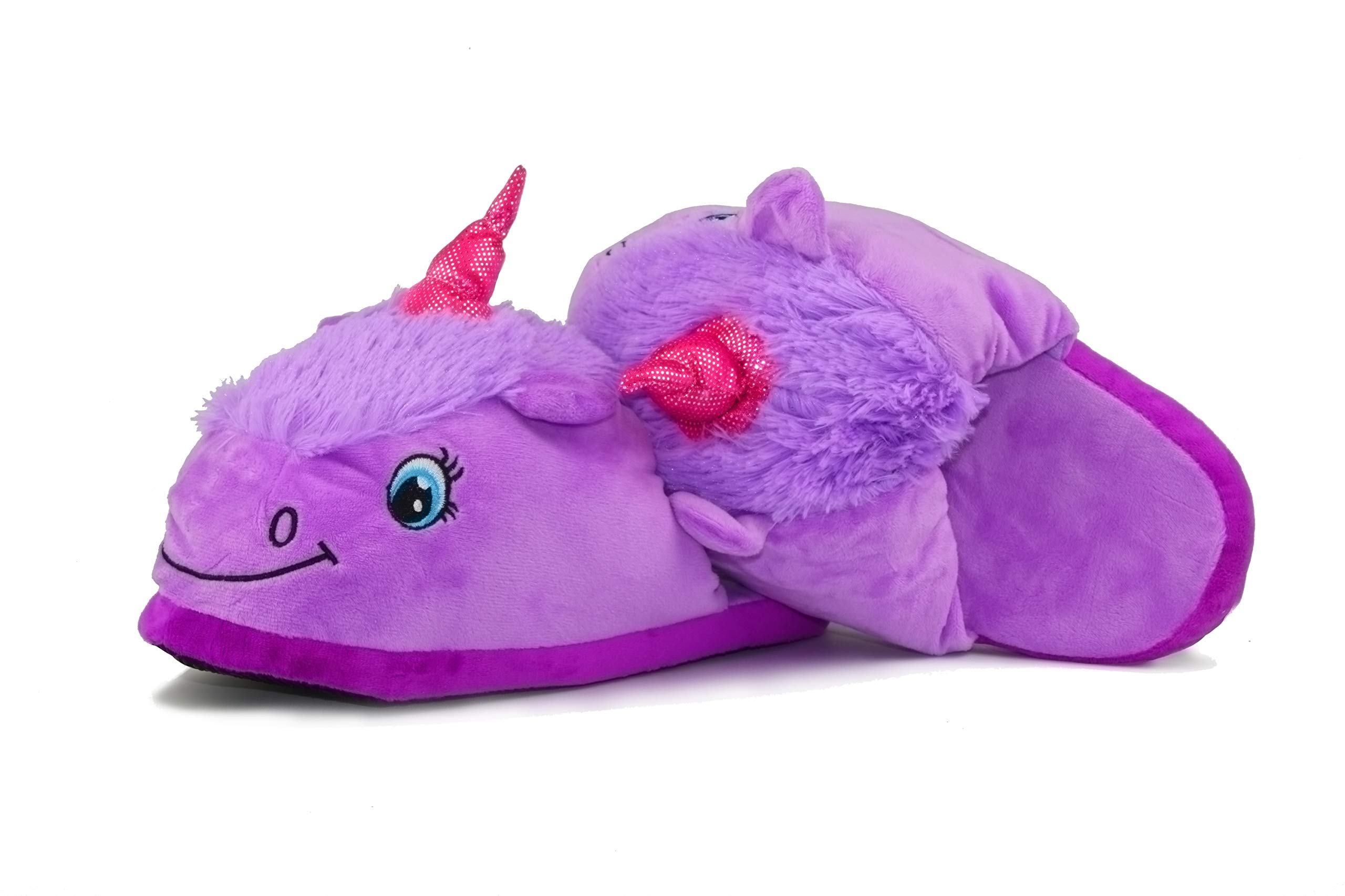 3D Unicornio Felpa Suave Calentar Zapatillas Ocio Zapatillas De Estar por Casa,Zapatos Mujer Hombre Niñas Niños Invierno Primavera Peluche
