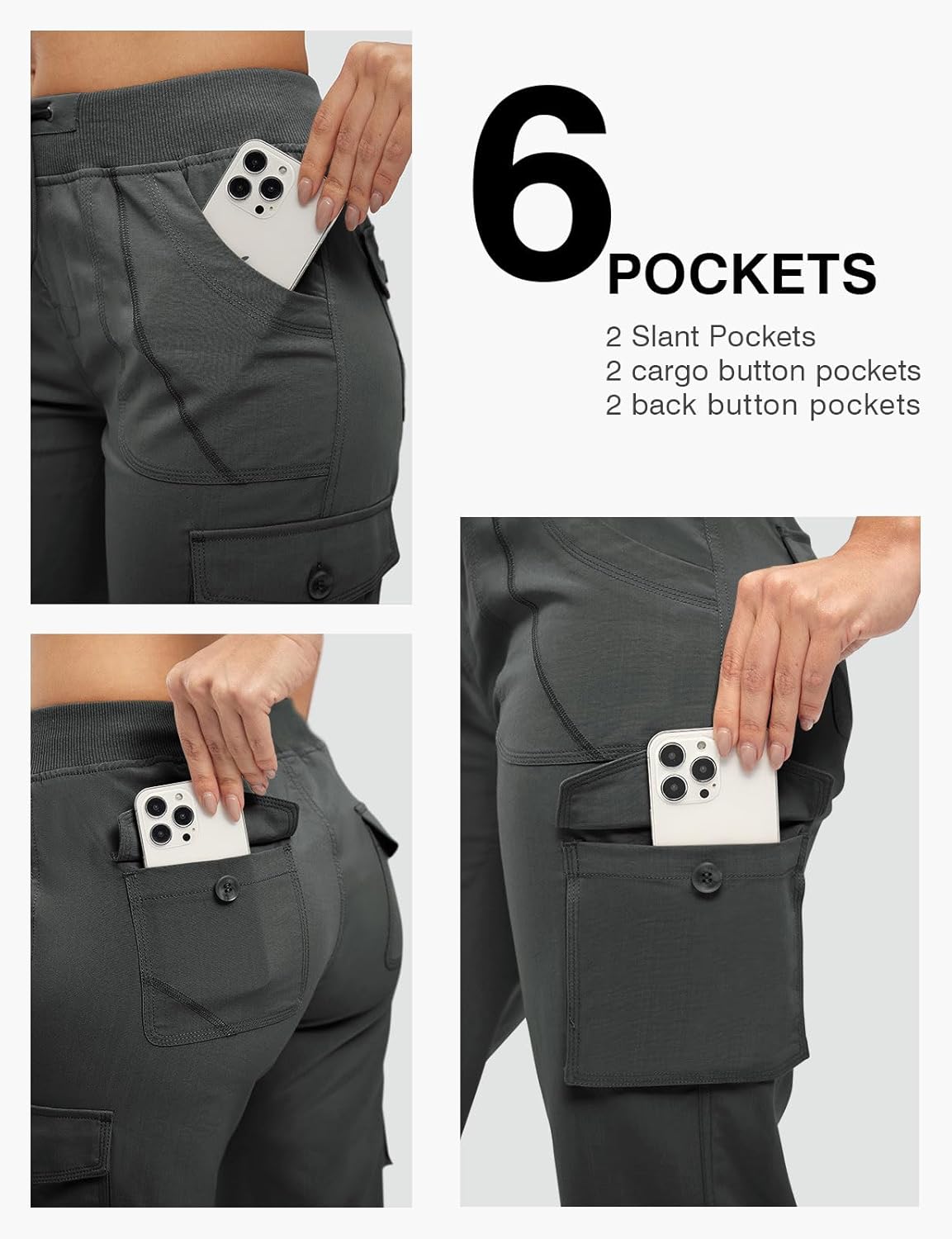 Rdruko Women's Cargo Capris Pants Lightweight Quick Dry Hiking Summer Casual Travel Pants with Pockets - Image 6