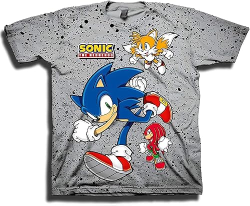SEGA Sonic The Hedgehog Shirt - Camiseta oficial con Sonic, colas y nudillos - The Hedgehog Trio