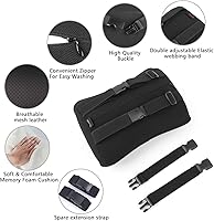 Vista 6 de au-kee - Almohada suave para el cuello, cojín de espuma viscoelástica de cuero y cojín con correa ajustable para silla de coche, soporte lumbar