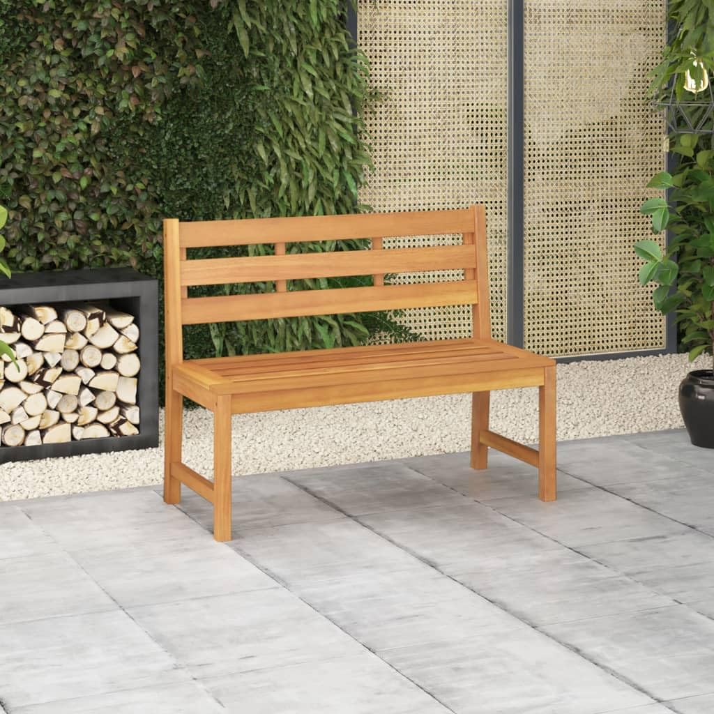 Banco de jardín de teca 114 cm exterior duradero y compacto 1