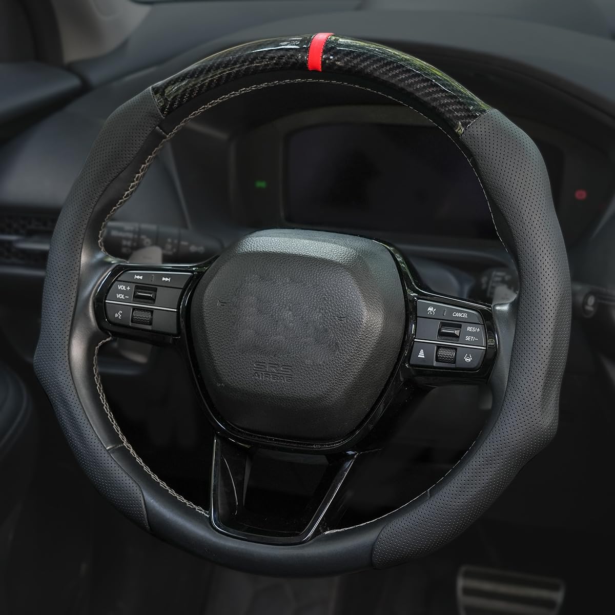 Car Steering Wheel Cover Napa Leather Non Slip Vehicle Steering Wheel Cover Protector, Quick Install Comfy Automotive Interior Decor, Universal fit 14½ to 15 inches Car Pickup SUV 14.5 to 15 inches