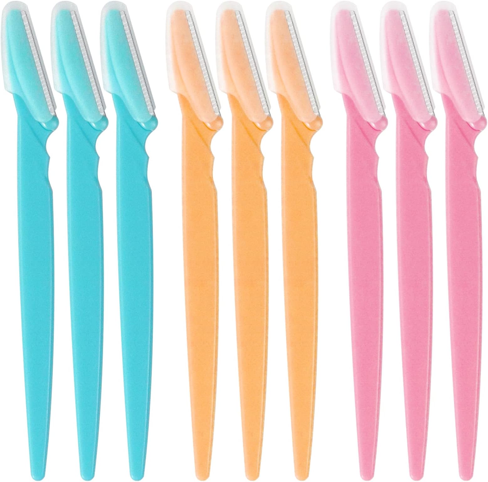 9 Pcs Eyebrow Razors, Face Razors for Women, Facial Hair Remover and Trimmer, Exfoliating Dermaplaning Tool for Women and Men, with Cap Eyebrow Shaper, for Shave Eyebrow Face Fuzz