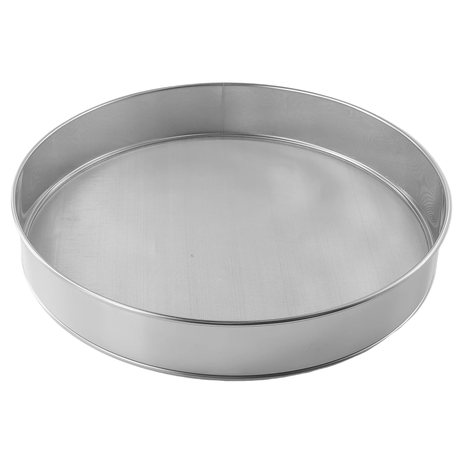 Rundes, feinmaschiges Küchensieb aus Edelstahl | Mehrzweck-Werkzeug mit rundem Netz, filtert Mehl, Zucker und Speiseöl for Backarbeiten(30CM)