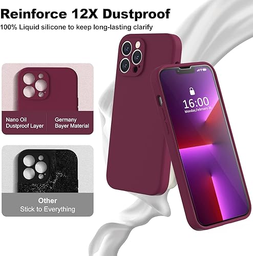 Miniatura 3 de BossKiss Funda compatible con iPhone 13 Pro Max, funda de silicona líquida de primera calidad tacto aterciopelado 2 protectores de pantalla