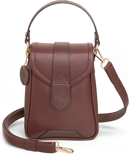 SACCI MUCCI Women's Small Handbag/Cross-Body Phone Bag – Stylish PU Leather Mobile Purse with Adjustable Strap