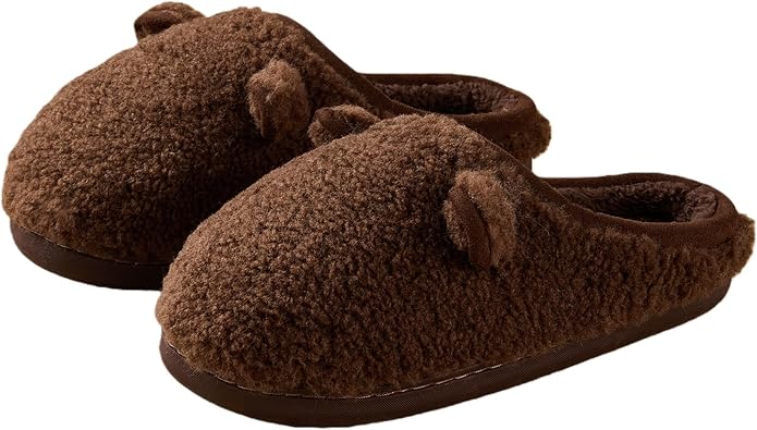 Womens comfortable plush home and mens and womens border slippers, soft wool home shoes
