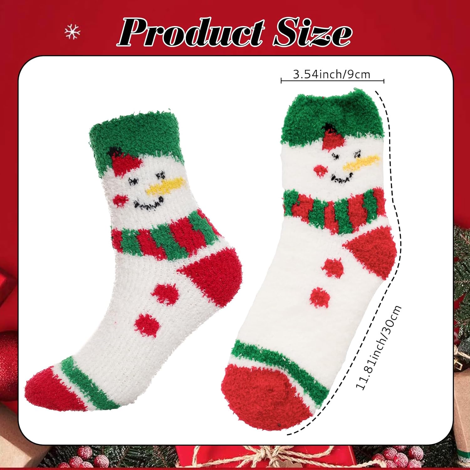 3 Pairs Christmas Fuzzy Socks for Men Women Festive Warm Thick Cozy Slipper Socks with Cute Patten Xmas Themed Gifts - Image 5