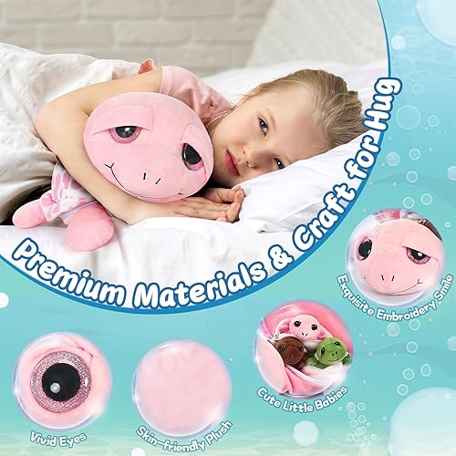 Vista 74 de MorisMos - Animales de peluche de lagarto, mamá camaleón gigante de 27 pulgadas con 4 lagartos bebés, juguetes para niños y niñas, mamá iguana