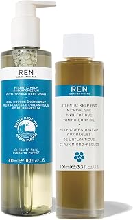 REN Clean Skincare Body Wash and Oil Duo | Energising | Nourishing | Soothing| Toning