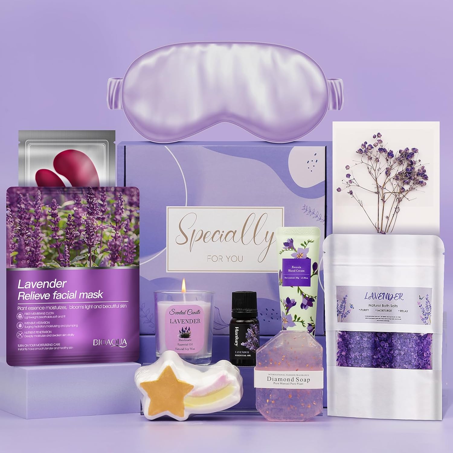 Birthday Gifts Basket for Women, Relaxtion Spa Set, Self Care Boxes for Her, Mother, Friend, Sister, Ideal Gifts for Valentine’s and Mother’s Day (purple) Birthday Gifts Basket for Women, Relaxtion Spa Set, Self Care Boxes for Her, Mother, Friend, Sister, Ideal Gifts for Valentine’s and Mother’s Day (purple)