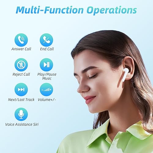 Miniatura 7 de Auriculares inalámbricos 40 horas de reproducción 8 horas de reproducción continua, auriculares Bluetooth, IPX6 impermeable sonido estéreo Bluetooth