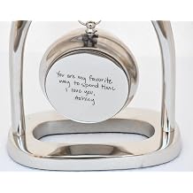 Engraved Table Clock - Personalized Antique Desk Clock - Custom Gift Desktop Clock, Meaningful Gift for Husband Boyfriend Boss Dad Mom Son Silver