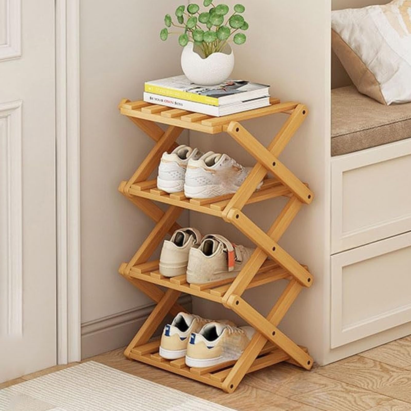Rangement chaussures gain de place petit espace étagère 5 niveaux