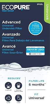 EcoPure EPU2L Replacement Water Filter, White/Blue