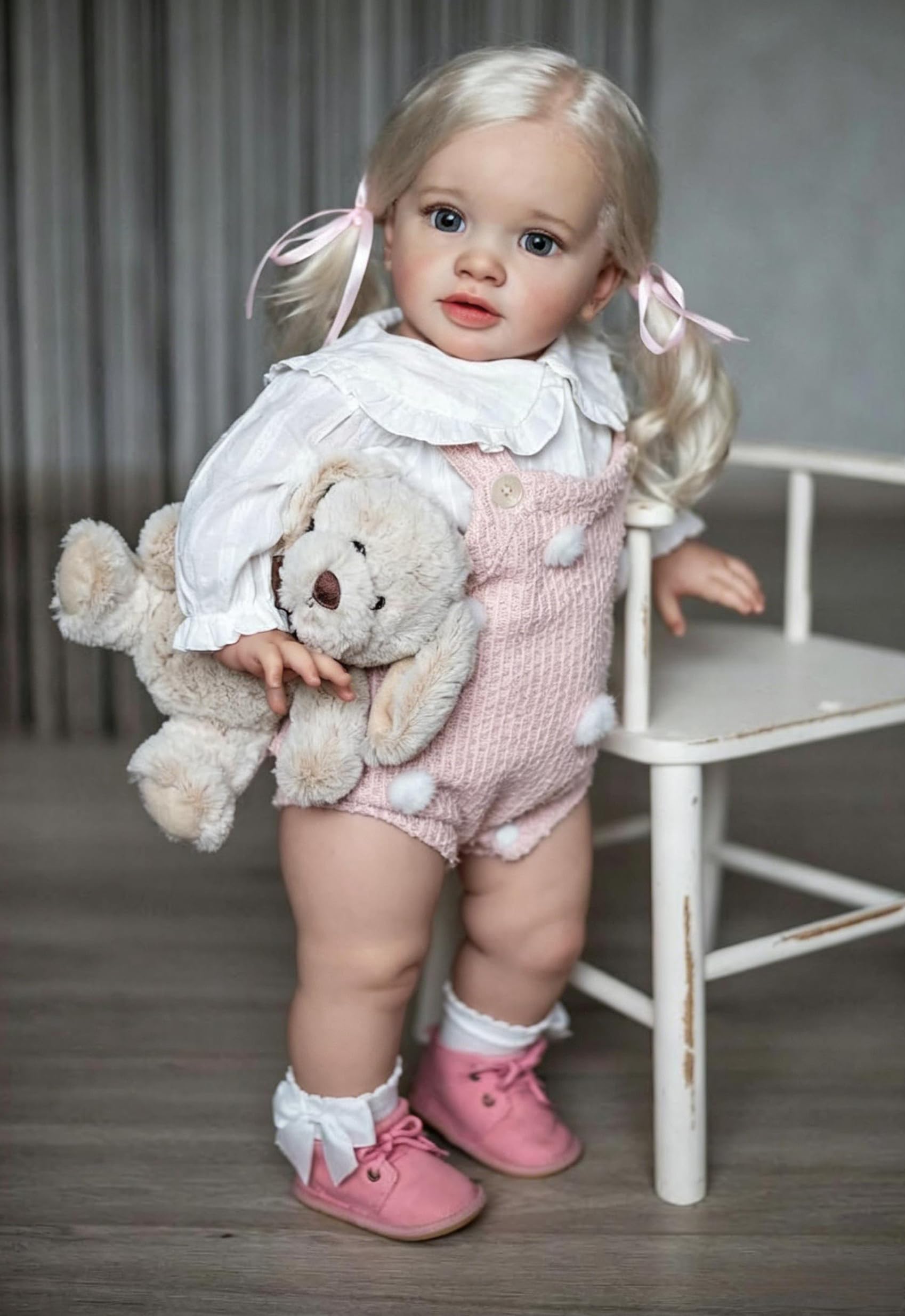RXDOLL 51 cm Reborn maluch, lalka, dziewczyna, Pippa, duży rozmiar, realistyczne, Reborn Baby Dolls z miękkim materiałowym korpusem, realistyczne lalki dla niemowląt, ręcznie robione, ważone, Reborn
