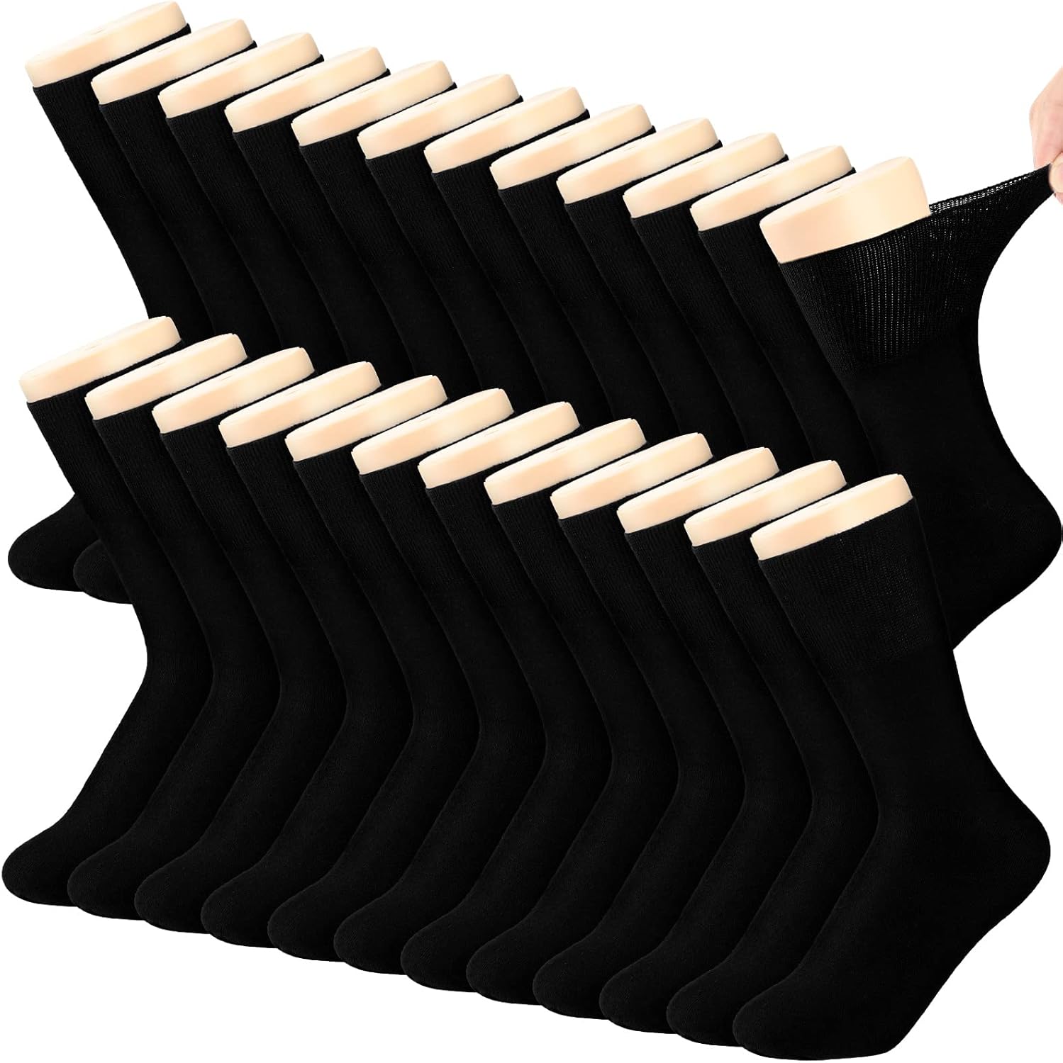 Funtery 12 Pair Non Binding Loose Socks for Mens Womens