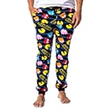 Pacman Men's Ghost Chase Allover Pattern Knit Jogger Pajama Pants