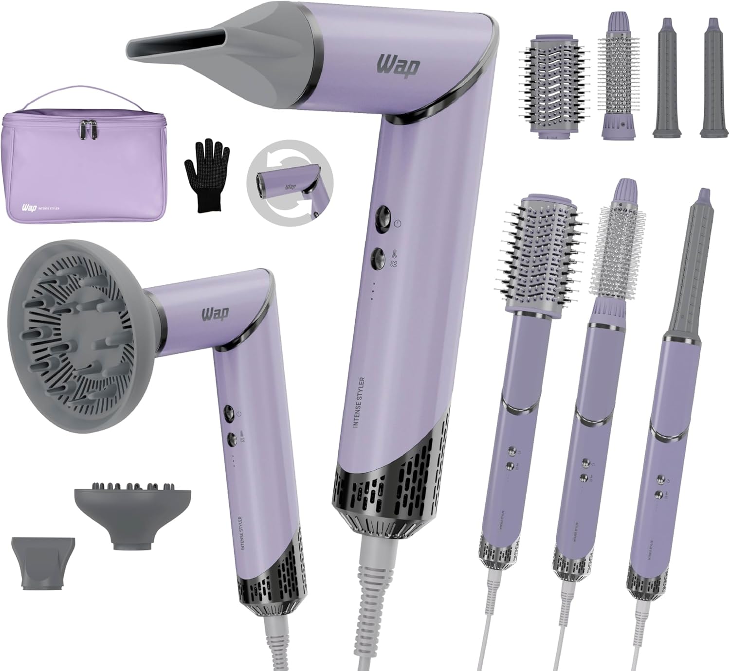 WAP Secador e Modelador de Cabelo INTENSE STYLER WS1600 5 em 1, Tecnologia Coanda, Motor Digital e Maleta 1250W 127V