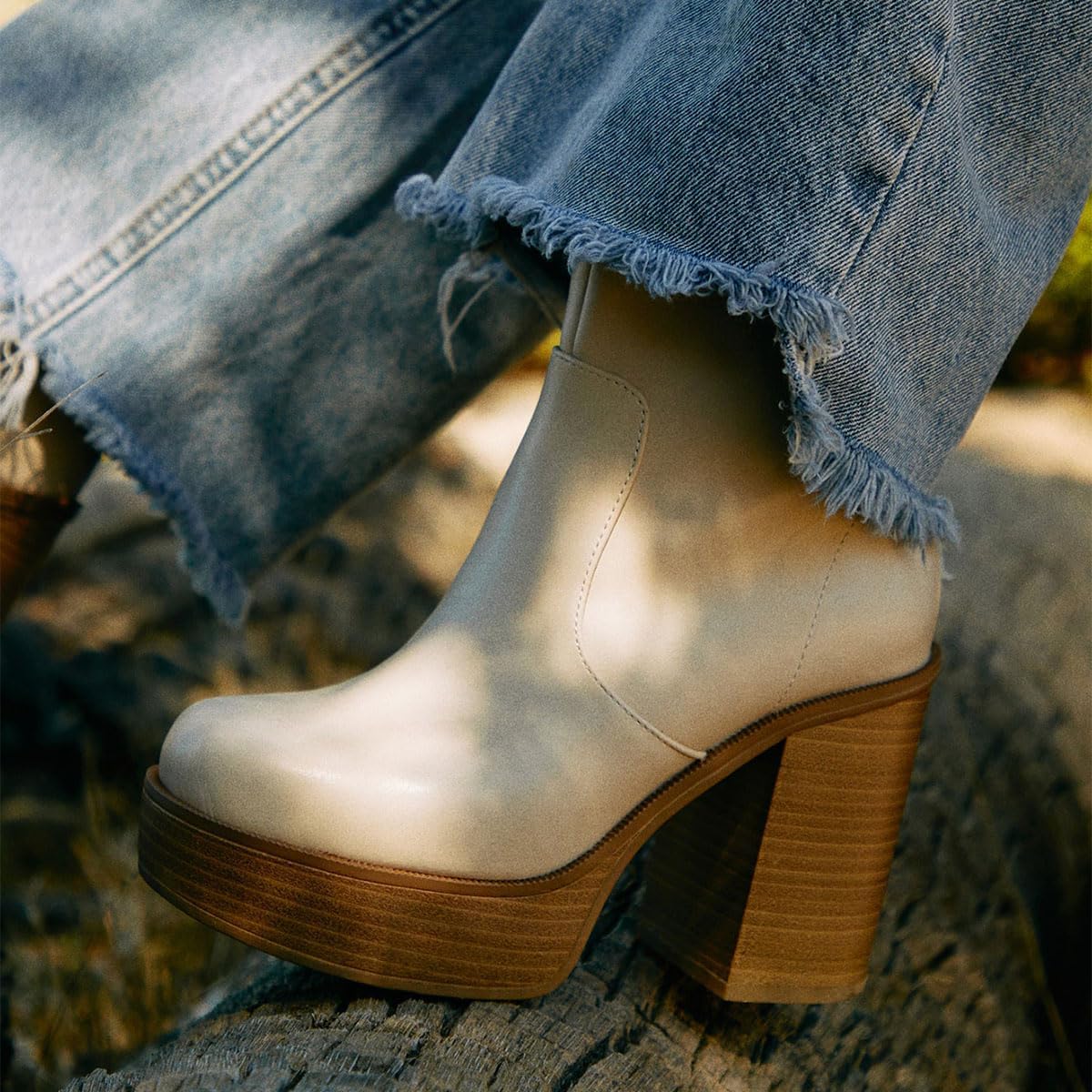 Women’s Ankle Boots High Chunky Heel Platform Booties Round Toe Side Zippers Shoes Party Shopping Daily Size 4-16 US