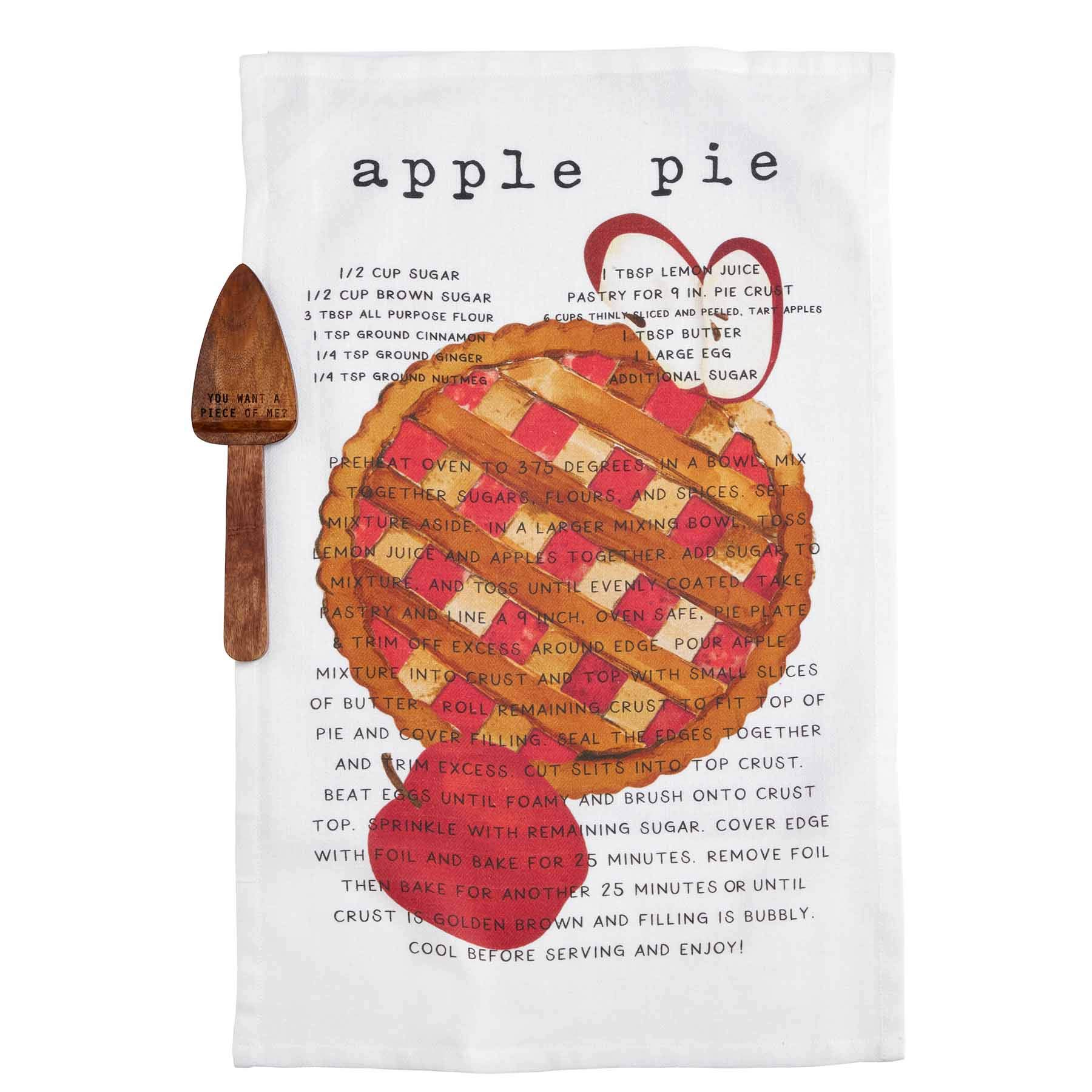 Mud Pie APPLE PIE RECIPE TOWEL SET, 