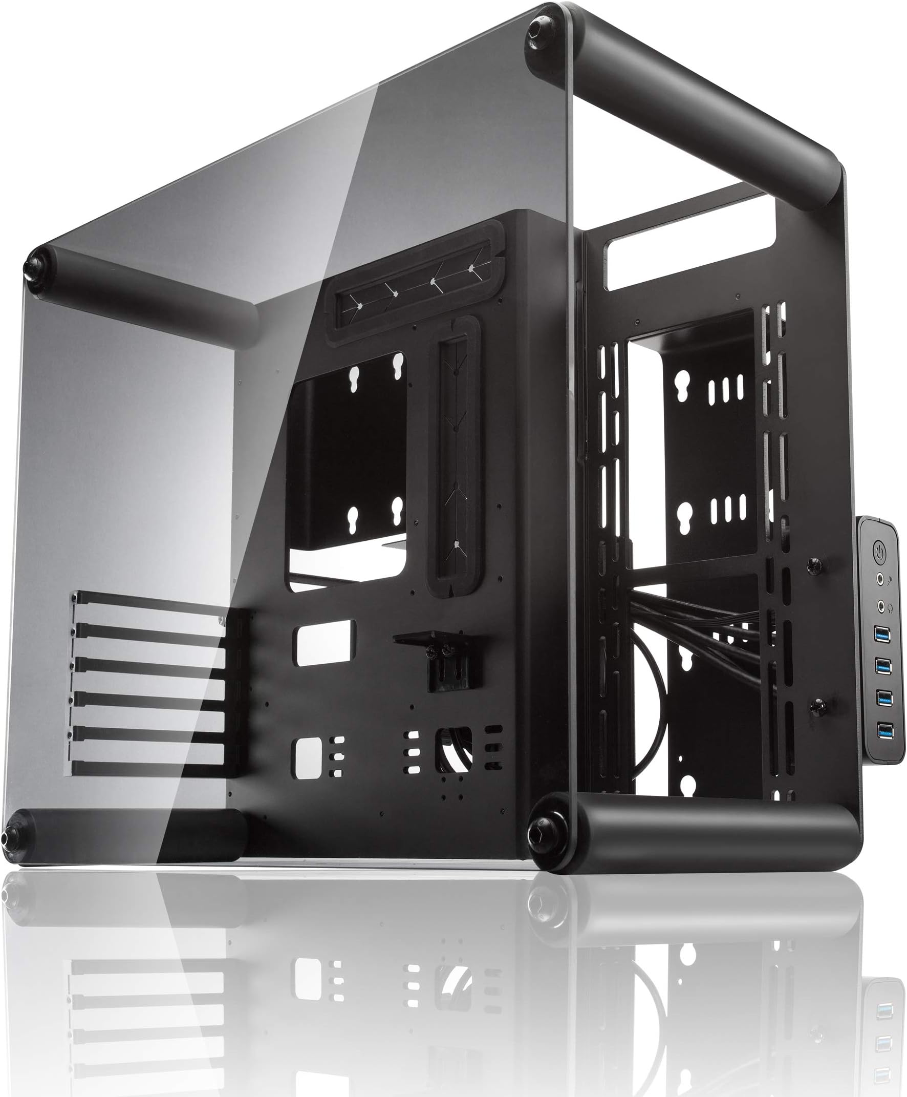 RAIJINTEK RISINTEK PC Case, PAEAN M, Mini-ITX Micro-ATX Compatible, Middle Tower, Open Frame, Diversified Assembly Method, One-Side 0.1 inch (4 mm) Tempered Glass, Breathable, Ideal for Water Cooling