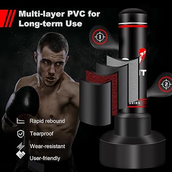 Heavy Punching Bag for Adults Teens, Boxing Bag with Gloves, Pump