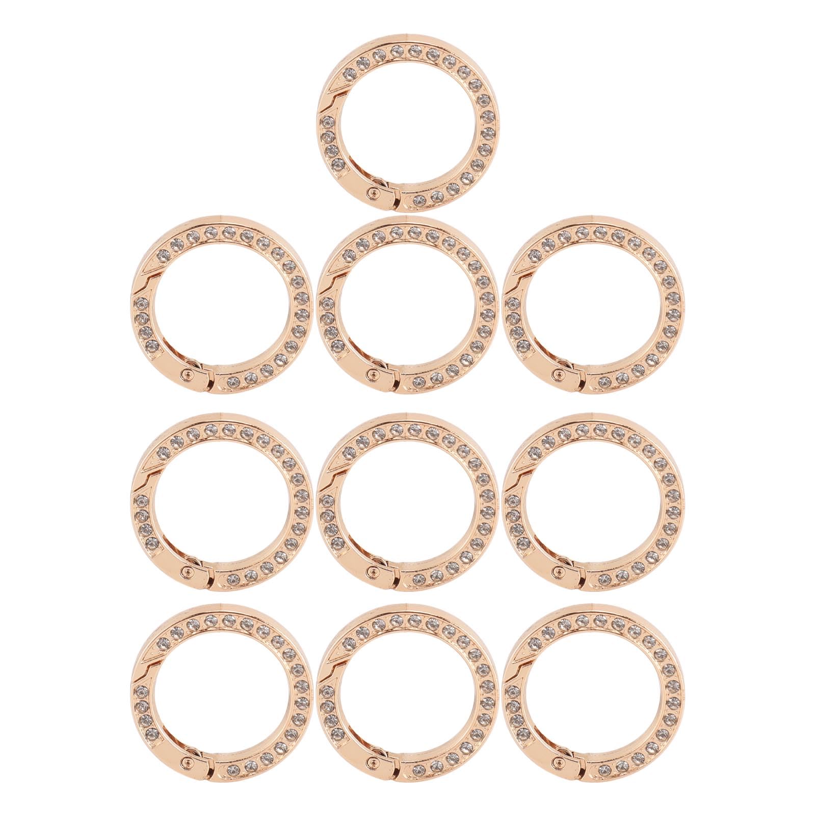 sourcing map Lot de 10 joints toriques en alliage de zinc pour sacs, ceintures, loisirs créatifs, accessoires de bricolage Doré 20 mm