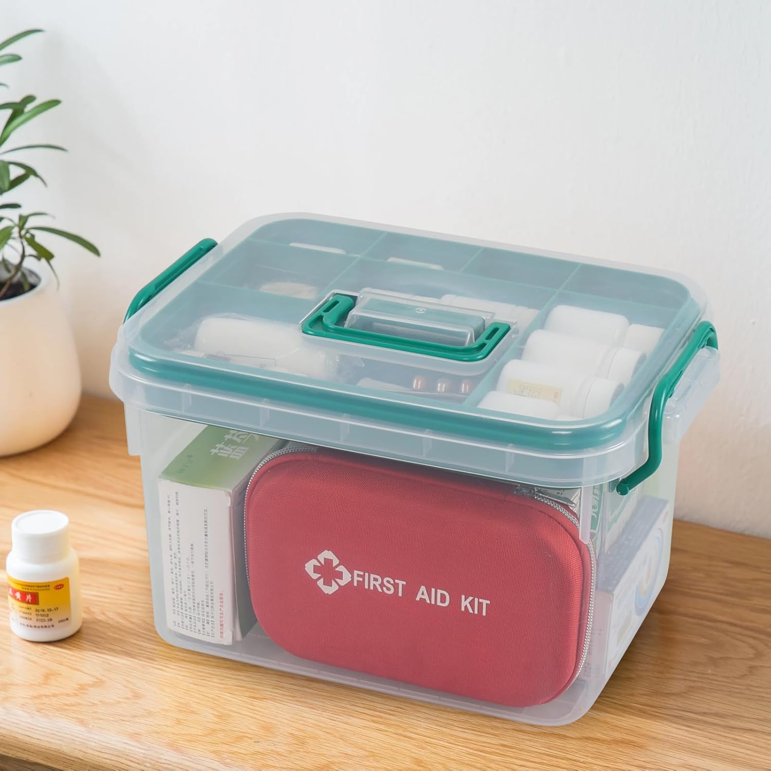 Clear Plastic First Aid Kit Box, Storage Boxes Medical Supplies