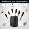 ECASP Kit de limpieza para AirPod, kit de limpieza multiherramienta para iPhone, limpieza y reparación de teléfono celular para iPhone y iPad (Tipo C) puerto de carga, cables Lightning y conectores, diseño fácil de almacenar y llevar, Negro 3