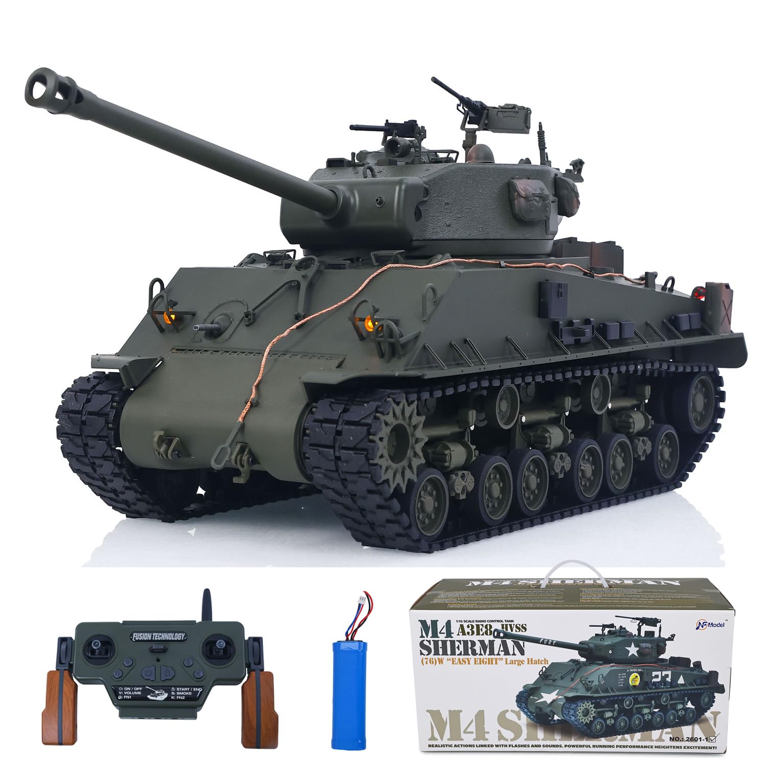 Amazon.com: TOUCAN RC HOBBY 1/16 Remote Control Tank Sherman M4A3