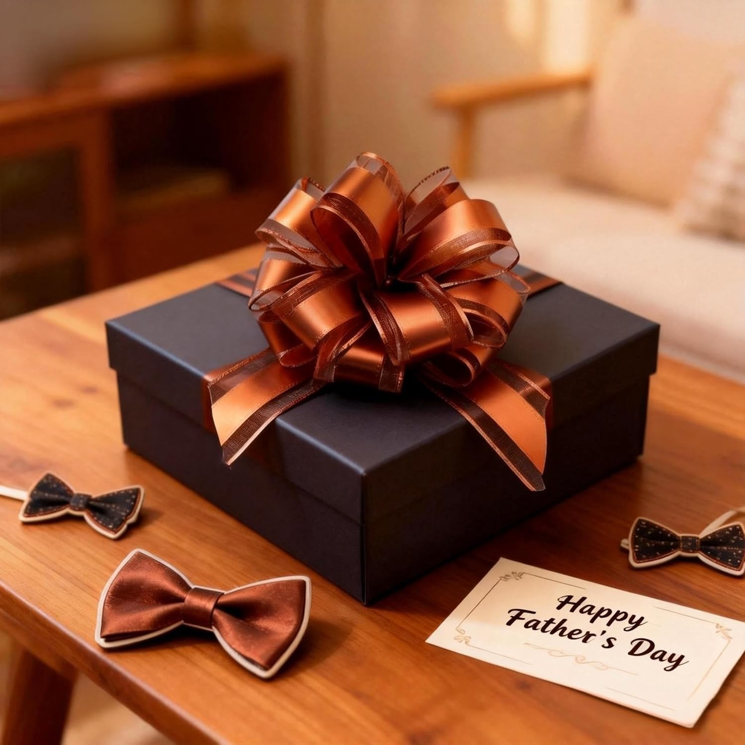 6 PCS Large Pull Bows 6 Inch Coffee Color Bows for Gift Wrapping Wedding Basket Christmas Birthday Party Valentine's Day Gift Boxes and Flower Decorations - Image 4