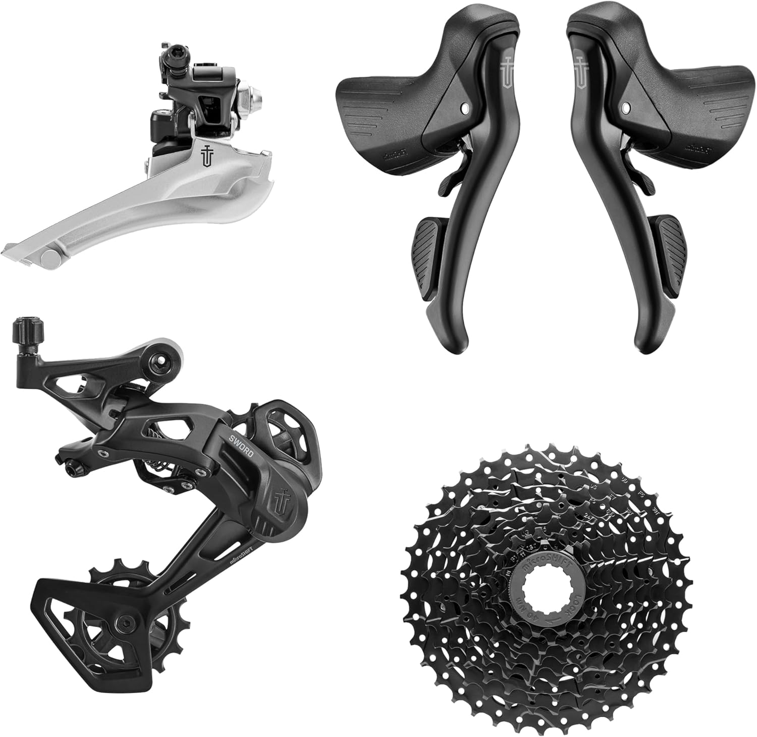 microSHIFT Sword Black 2x9-Speed Groupset - Includes Brake/Shifters