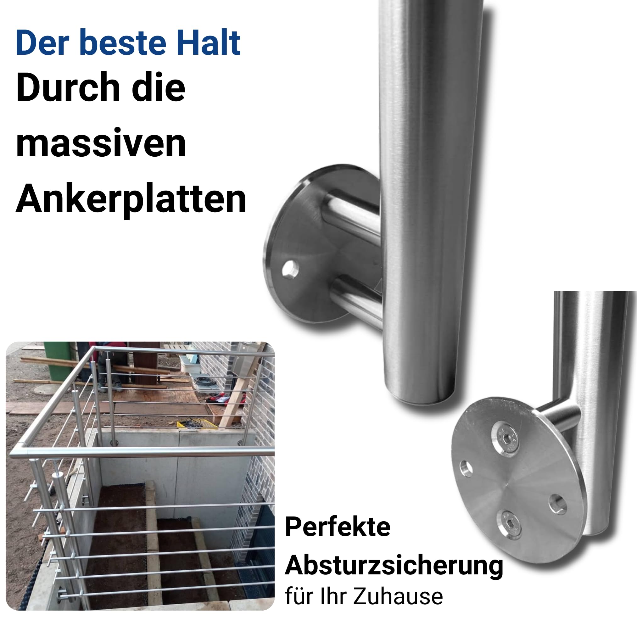 Edelstahl Geländer Handlauf Treppengeländer Balkongeländer bis 6m V2A