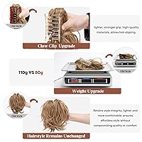 Vista 7 de CJL HAIR Extensiones de Cabello con Clip de Garra para Coleta Corta DIY, Metales Flexibles, Moño Desordenado, Pieza de Cabello para Mujeres, S-Negro