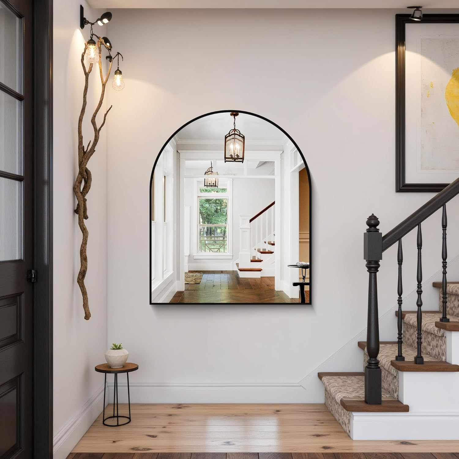 CIRCUMI Arched Wall Mirror, 30"x36" Black Arched Mirror with Tempered Glass, Metal Frame, Large Size for Bathroom, Living Room,Entryway,Over Sink, Arch Mirror for Decor,Shatterproof&Crystal-Clear