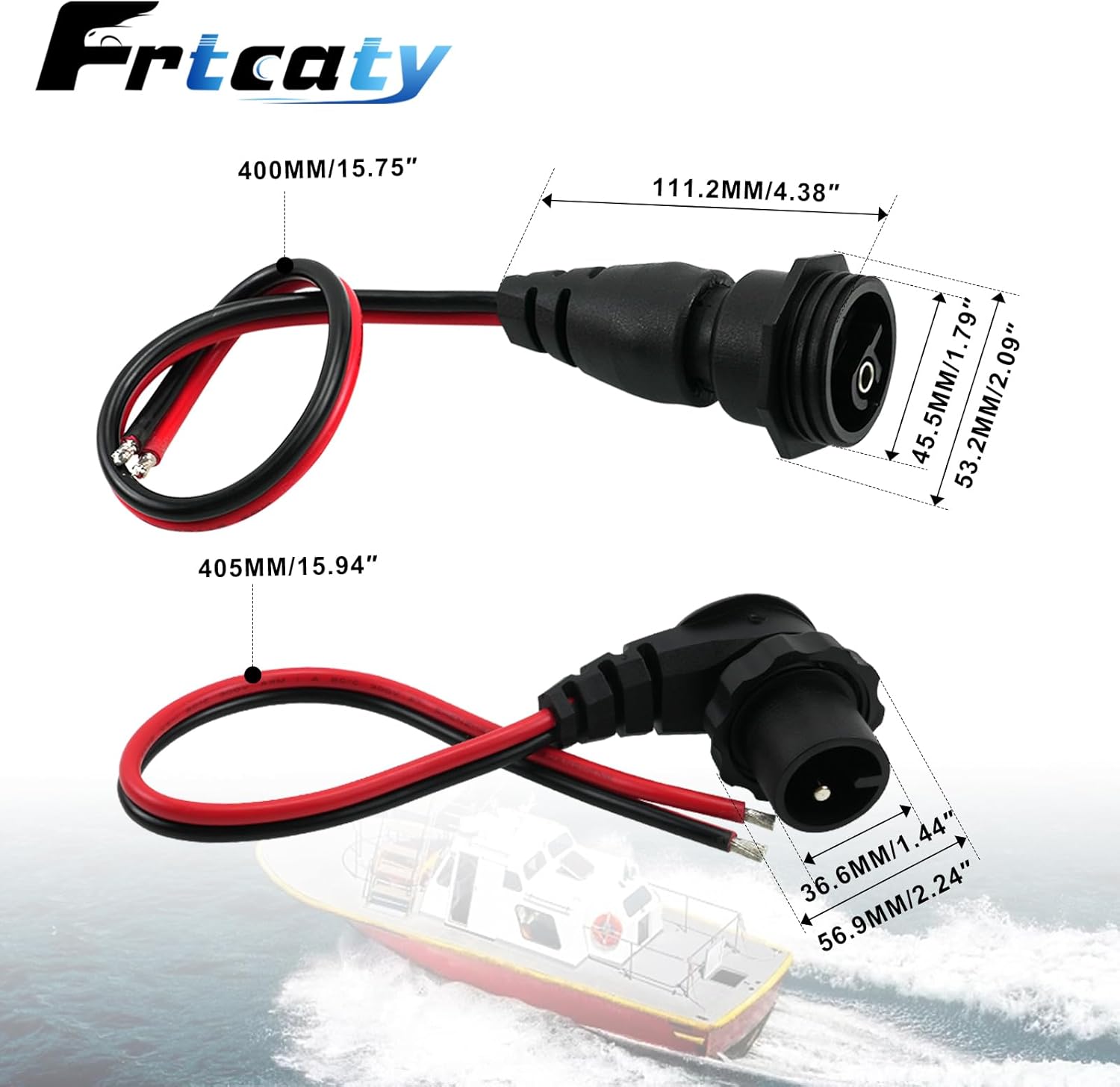 1865120 MKR-28 Trolling Motor Plug and Receptacle & 1865115 MKR-27 Circuit Breaker 60 AMP, Fits for Minn Kota,Fits 12V, 24V, 36V, 48V Trolling Motors, with Stainless Steel Studs