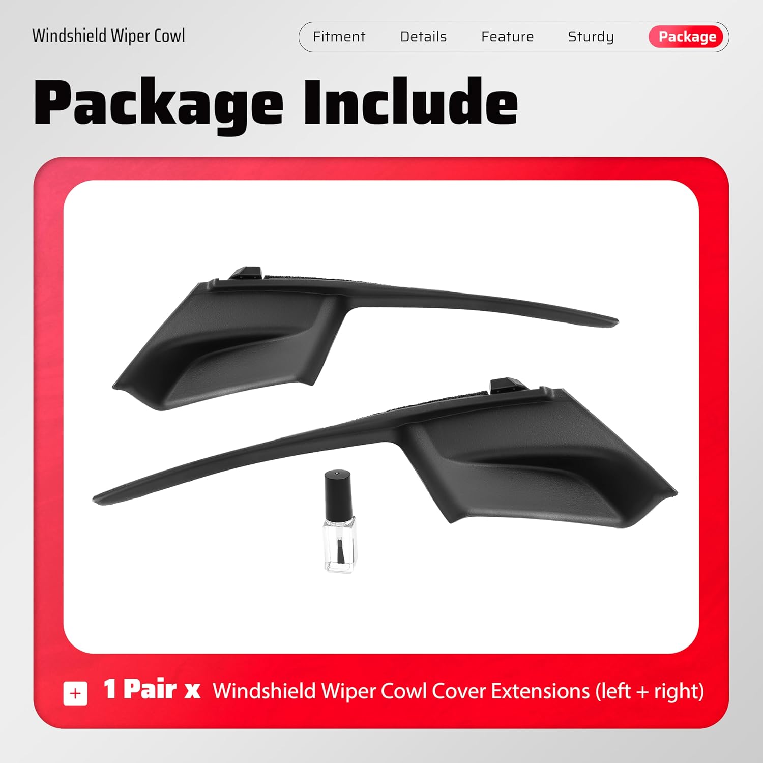 ALMULOO Windshield Wiper Cowl Compatible with Compatible with 2011-2020 Toyota Sienna Replacement for 53867-08020 53866-08020 Left & Right Air Inlet Window Cowl Cover Plastic Black