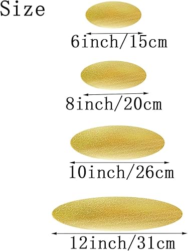 Miniatura 8 de WANBAO Paquete de 8 tablas redondas plateadas para tartas de 6, 8, 10, 12 pulgadas, 2 de cada tamaño, juego de 2 de cada tamaño para hornear,