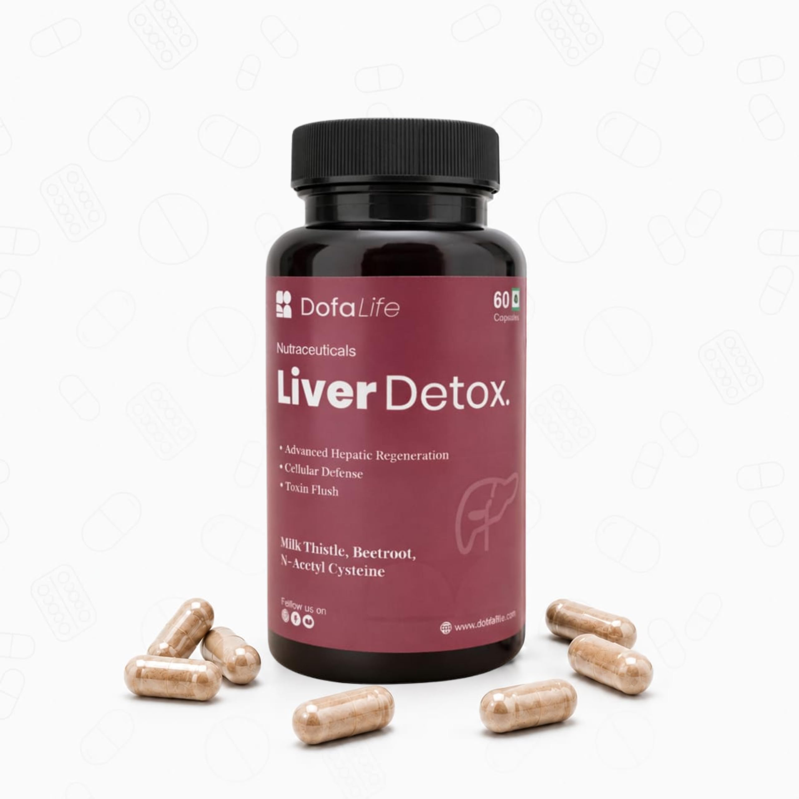 DofaLife Liver Detox Supplement Milk Thistle with N-Acetyl Cysteine 900 mg | Natural Body Detox & Digestive Enzymes - Fatty Liver Care | Natural Detoxification Formula - 60 Veg Capsules-image-39