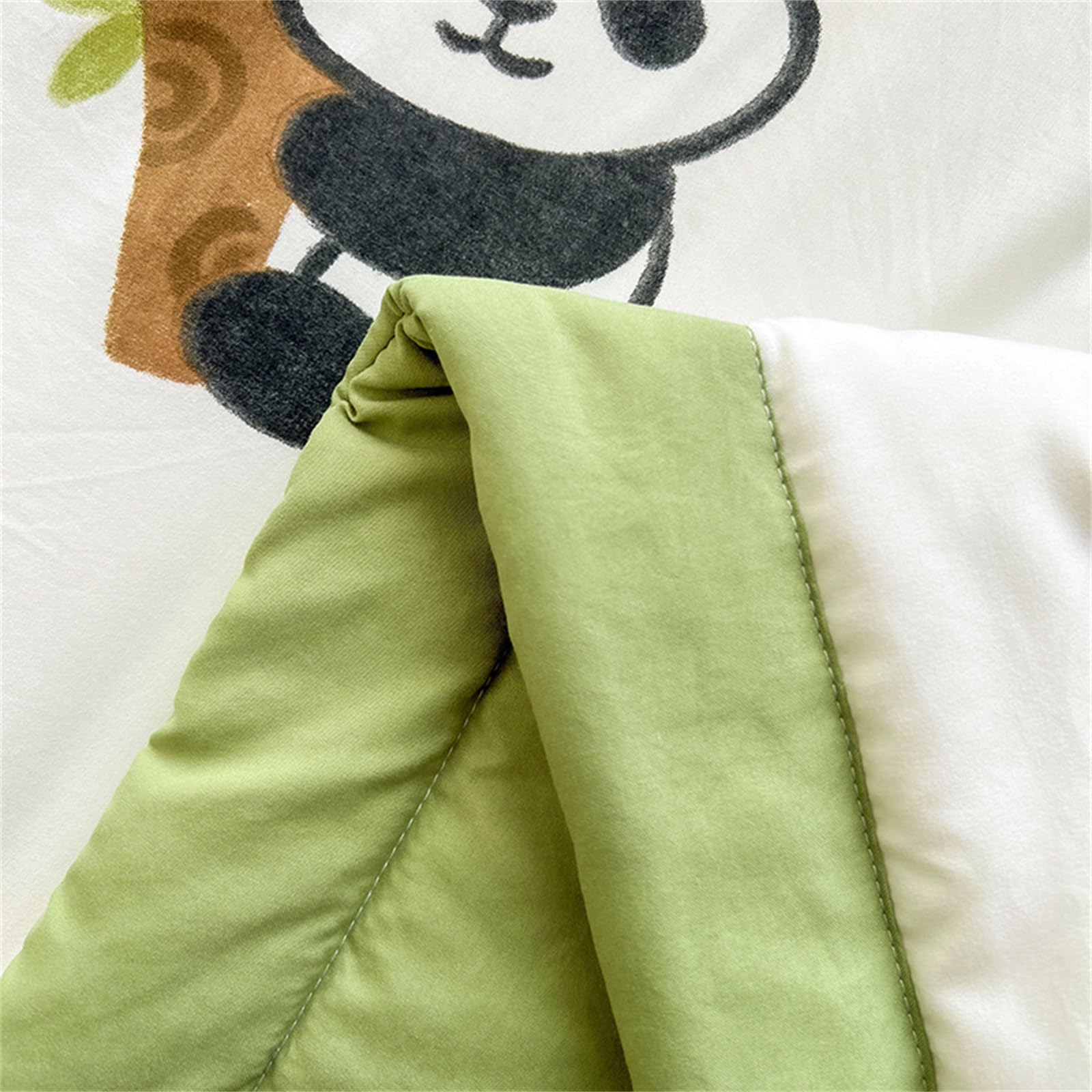 Odot Trapunta Piumino Estivo Reversibile, 4,5 Tog Trapuntino Copriletto Leggera Primaverile Coperta Trapuntatura Morbido per Letto Matrimoniale Una Piazza e Mezza (Panda nero carino,200 * 230cm)