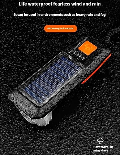 Miniatura 6 de Multifuncional alimentado por energía solar y recargable por USB para bicicleta de montaña Ciclismo nocturno de alto brillo luz delantera de